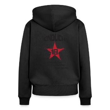 Endlich 18 Eltern wohnen noch bei mir Grunge Look - Frauen Premium Bio Zip Hoodie - Schwarz - Hinten - Julia (174cm)