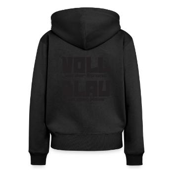 Voll wie der Strand Blau wie das Meer - Frauen Premium Bio Zip Hoodie - Schwarz - Hinten - Julia (174cm)