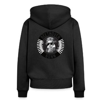Beethoven Bonn - Women's Premium Organic Zip Hoodie - black - Back - Julia (174cm)