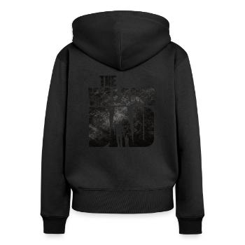 Le père et le fils de Walking Dad - Sweat à capuche zippé Premium bio Femme - noir - Dos - Julia (174cm)