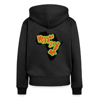 Reggae to Rumble - Women's Premium Organic Zip Hoodie - black - Back - Julia (174cm)