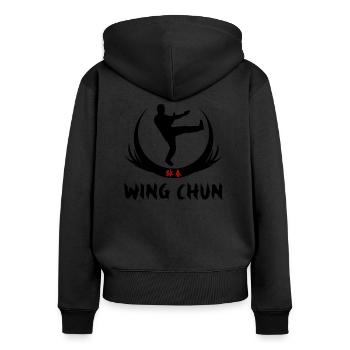 Wing Chun Kung-Fu Ip Man Style Self Defense - Women's Premium Organic Zip Hoodie - black - Back - Julia (174cm)