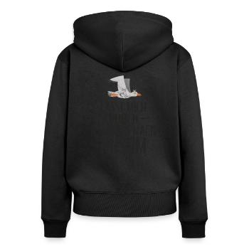 Lasst mich durch ich muss nach Husum Möwe - Frauen Premium Bio Zip Hoodie - Schwarz - Hinten - Julia (174cm)
