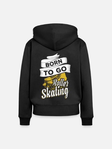 Rollschuhe - Frauen Premium Bio Zip Hoodie - Schwarz