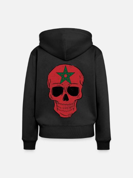 Marokko - Frauen Premium Bio Zip Hoodie - Schwarz