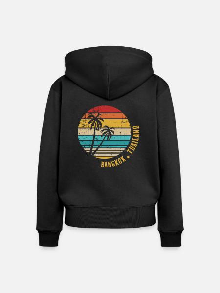 Bangkok - Frauen Premium Bio Zip Hoodie - Schwarz