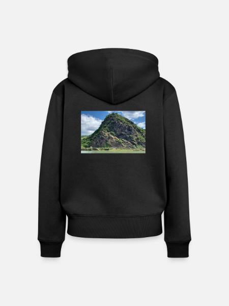 Berg - Frauen Premium Bio Zip Hoodie - Schwarz
