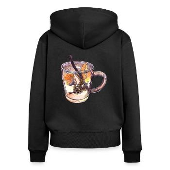 Aquascape Betta Tea Eistee - Frauen Premium Bio Zip Hoodie - Schwarz - Hinten - Julia (174cm)