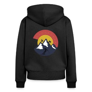 Ski vacances montagne - Sweat à capuche zippé Premium bio Femme - noir - Dos - Julia (174cm)