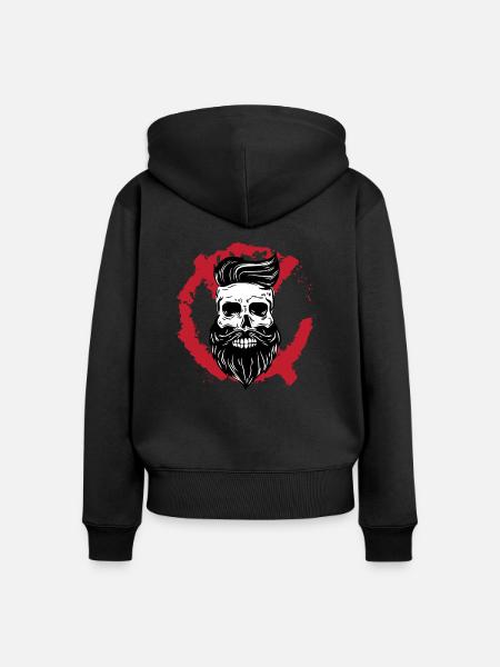 Schädel NR - Frauen Premium Bio Zip Hoodie - Schwarz
