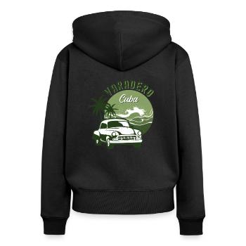 Varadero Beach - Women's Premium Organic Zip Hoodie - black - Back - Julia (174cm)