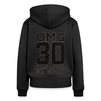 30TH BIRTHDAY HOT 30 SEXY - Women's Premium Organic Zip Hoodie - black - Back - Julia (174cm)