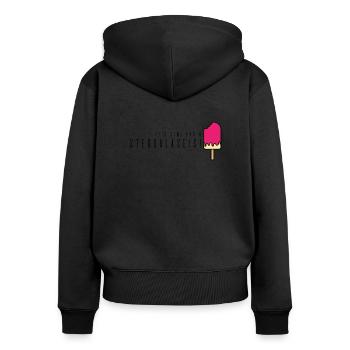 C'est l'heure d'une jetée galaseis! Déclarations de Franken - Sweat à capuche zippé Premium bio Femme - noir - Dos - Julia (174cm)