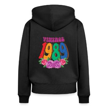 Jahrgang 1989 35. Geburtstag für Frauen 35 Jahre alt - Frauen Premium Bio Zip Hoodie - Schwarz - Hinten - Julia (174cm)