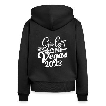 Girls Gone Vegas 2023 - Fête du week-end Girls Trip - Sweat à capuche zippé Premium bio Femme - noir - Dos - Julia (174cm)