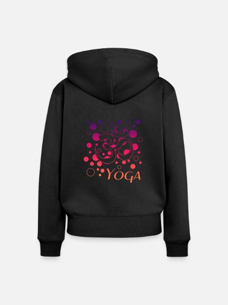 Yoga Om Namaste - Frauen Premium Bio Zip Hoodie - Schwarz
