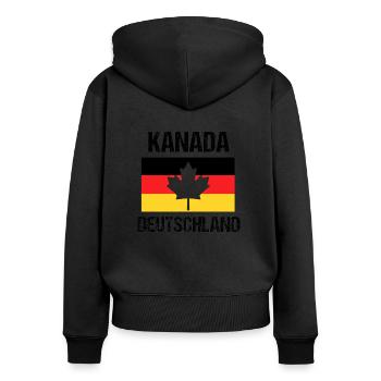 Kanada Deutschland Austausch Heimat Cool Geschenk - Frauen Premium Bio Zip Hoodie - Schwarz - Hinten - Julia (174cm)