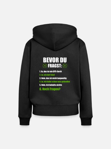 Geocaching Geocacher GPS Geschenk - Frauen Premium Bio Zip Hoodie - Schwarz