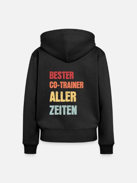Co-Trainer Fußball-Trainer Trainer Geschenk - Frauen Premium Bio Zip Hoodie - Schwarz