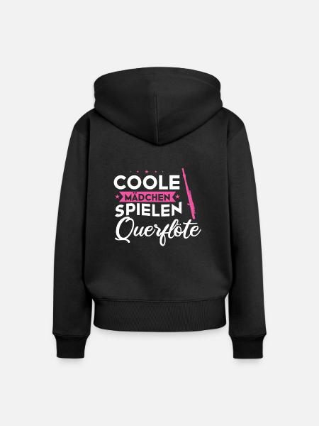 Querflöte Musikinstrument Querflötistin Geschenk - Frauen Premium Bio Zip Hoodie - Schwarz