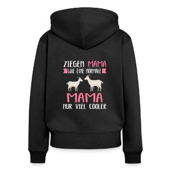 Ziegen Mama Ziege Ziegen Geschenk - Frauen Premium Bio Zip Hoodie - Schwarz - Hinten - Julia (174cm)