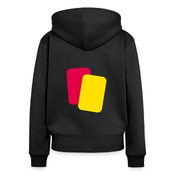 Arbitre cartes football - Sweat à capuche zippé Premium bio Femme - noir - Dos - Julia (174cm)