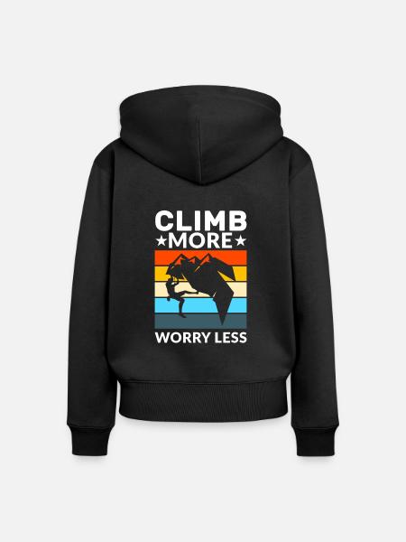 Climbing Climbing Geschenk - Frauen Premium Bio Zip Hoodie - Schwarz
