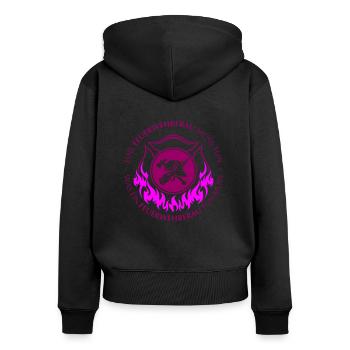 Eine Feuerwehrfrau muss tun - Frauen Premium Bio Zip Hoodie - Schwarz - Hinten - Julia (174cm)