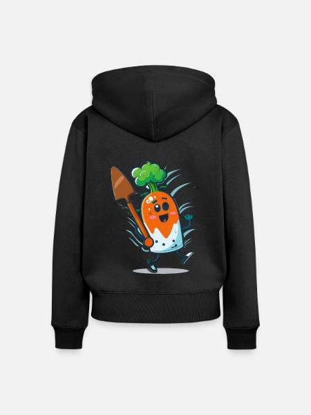 Karotten-Küche - Frauen Premium Bio Zip Hoodie - Schwarz