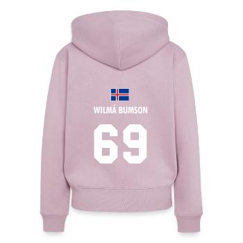 Wilma Bumson Weltmeisterschaft - Frauen Premium Bio Zip Hoodie - Altrosa - Hinten - Julia (174cm)