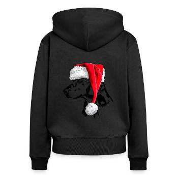Santa ALPENLÄNDISCHE DACHSBRACKE Chiens de Noël - Sweat à capuche zippé Premium bio Femme - noir - Dos - Julia (174cm)
