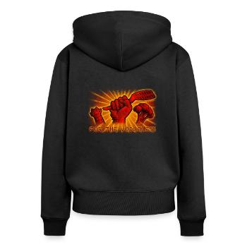 Vegan for the Voiceless - Women's Premium Organic Zip Hoodie - black - Back - Julia (174cm)