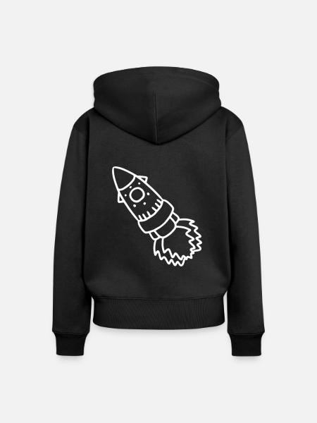 Raumschiff Rakete Spaceship - Frauen Premium Bio Zip Hoodie - Schwarz