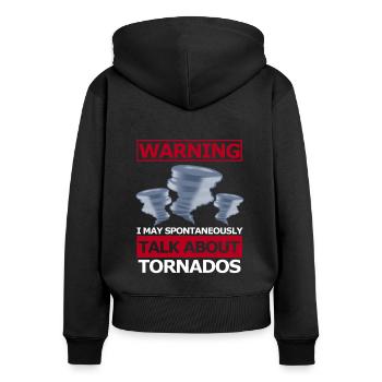 Tornado - Frauen Premium Bio Zip Hoodie - Schwarz - Hinten - Julia (174cm)