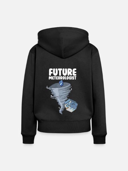 Zukünftiger Meteorologe - Frauen Premium Bio Zip Hoodie - Schwarz
