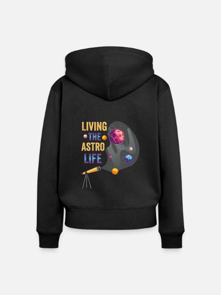 Das Astro-Leben Leben - Frauen Premium Bio Zip Hoodie - Schwarz