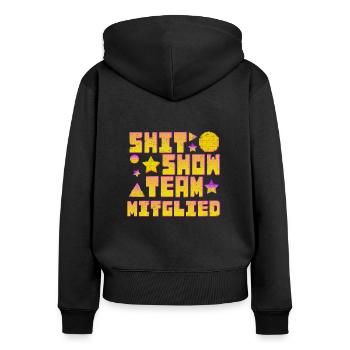 Arbeitskollegen Shit Show Teammitglied Lustiges - Frauen Premium Bio Zip Hoodie - Schwarz - Hinten - Julia (174cm)