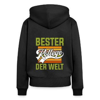 Bester Kollege der Welt Mitarbeiter Bürokollege - Frauen Premium Bio Zip Hoodie - Schwarz - Hinten - Julia (174cm)
