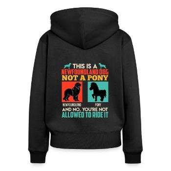 Neufundländer KEIN PONY Lustiges Neufundländer - Frauen Premium Bio Zip Hoodie - Schwarz - Hinten - Julia (174cm)