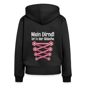 Today without Dirndl Replacement Dirndl Women - Women's Premium Organic Zip Hoodie - black - Back - Julia (174cm)