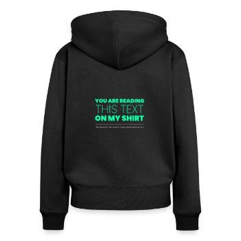 Witziges Introvertiertes Design für introvertierte - Frauen Premium Bio Zip Hoodie - Schwarz - Hinten - Julia (174cm)
