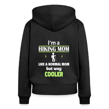 I'm a hiking mom - Women's Premium Organic Zip Hoodie - black - Back - Julia (174cm)