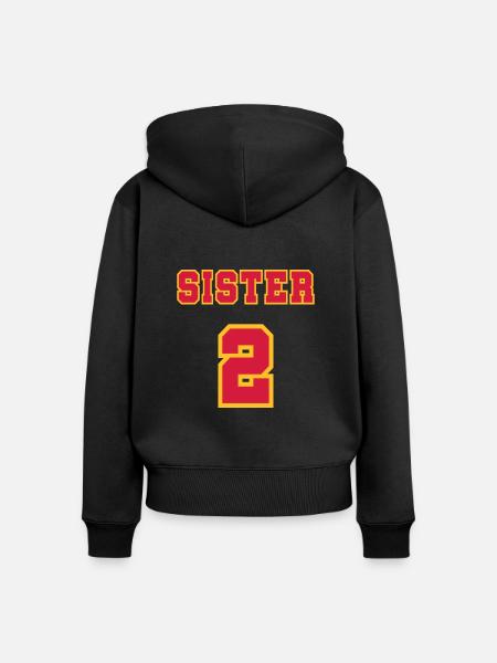 Sister 2 - Frauen Premium Bio Zip Hoodie - Schwarz