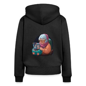 Personalisiertes Geschenk Muttertag, Couture Frau - Frauen Premium Bio Zip Hoodie - Schwarz - Hinten - Julia (174cm)