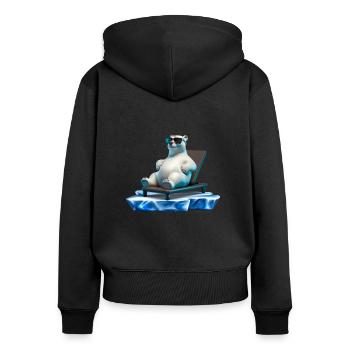 Polar Bear Sunglasses Chaise longue Ice floe - Sweat à capuche zippé Premium bio Femme - noir - Dos - Julia (174cm)