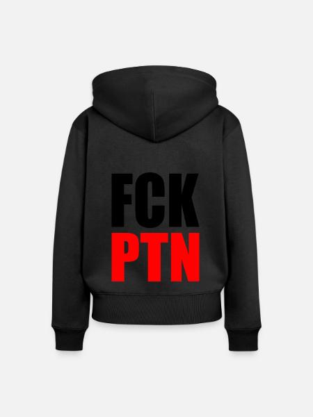 Fck ptn - Frauen Premium Bio Zip Hoodie - Schwarz