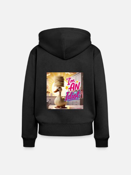 Duck - I´m an Idiot - Frauen Premium Bio Zip Hoodie - Schwarz
