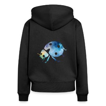 ladybug - Women's Premium Organic Zip Hoodie - black - Back - Julia (174cm)