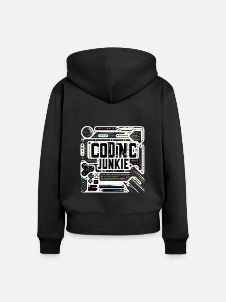 Coding Junkie 11 - Frauen Premium Bio Zip Hoodie - Schwarz