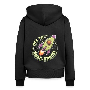Off to Guac Space Adventure - Women's Premium Organic Zip Hoodie - black - Back - Julia (174cm)